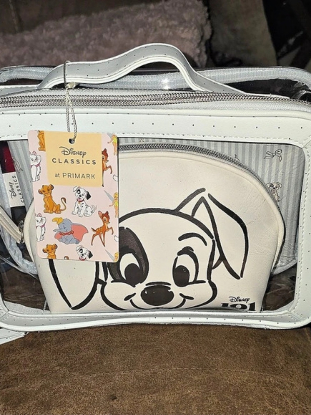 NWT Disney Primark 101 Dalmatians 3-in-1 Makeup Bag Cosmetic Travel Set